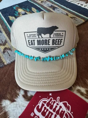 Turquoise and Gold Beads Trucker Hat Chain