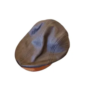 Unisex Leather Flat Cap