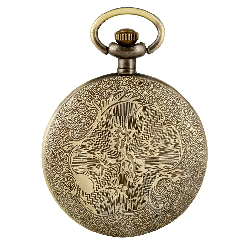 Vintage Retro Roman Numerals Display Quartz Pocket Watch