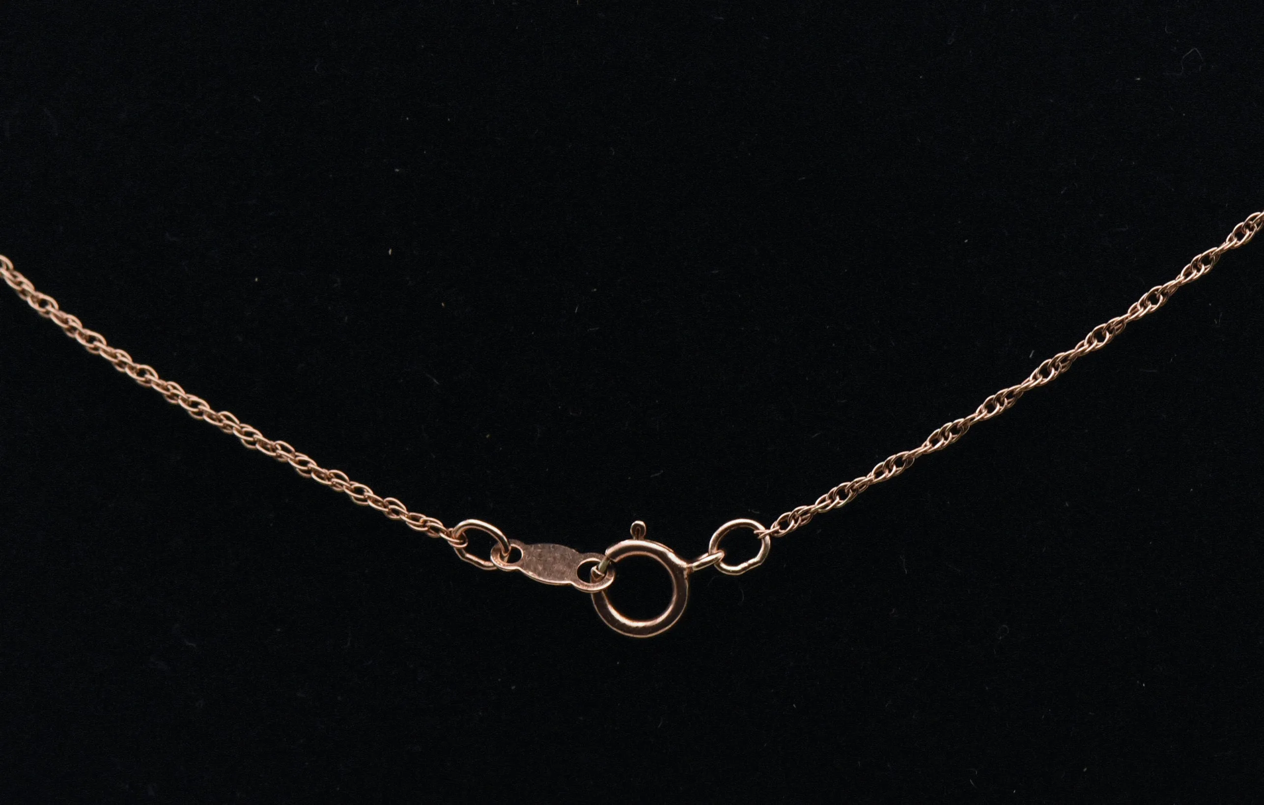 Vintage Rose Gold Tone Diamonds Heart Pendant Sterling Silver Chain Necklace - 18"