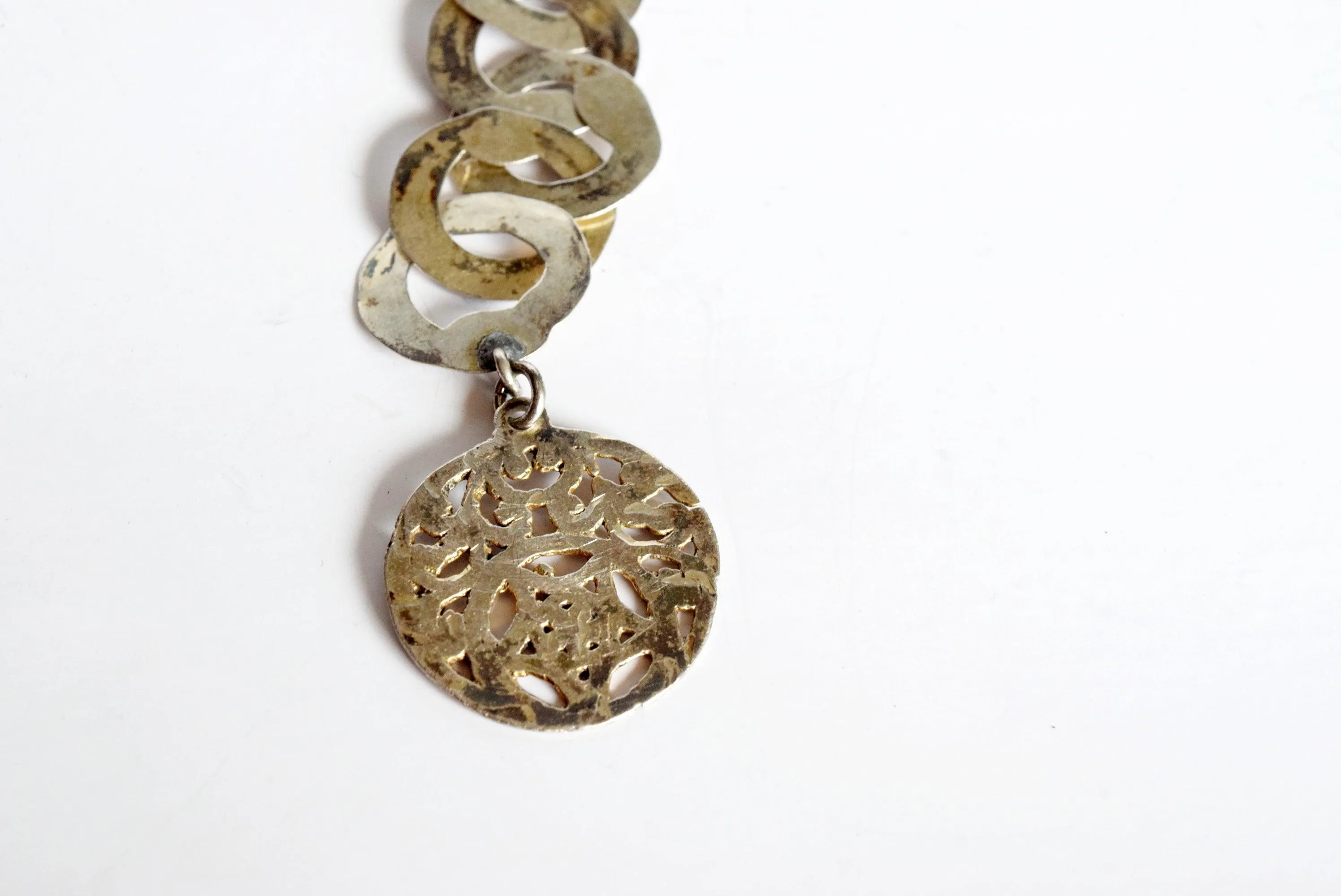 Vintage Silver Tunisian Rihana Chain Necklace with Berber Pendants