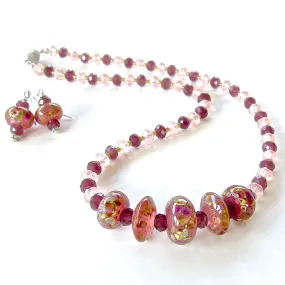 Wassily: Art Glass Beaded Necklace Set